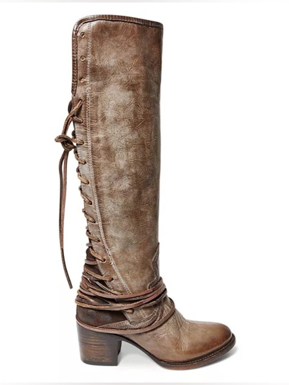 {Freebird by Steven} Coal Leather Lace-Up Boots